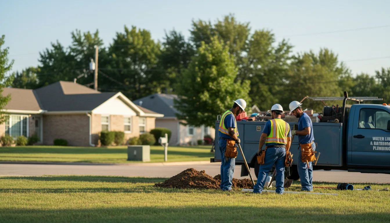 Residential water line and bathroom plumbing service in Howe, TX
